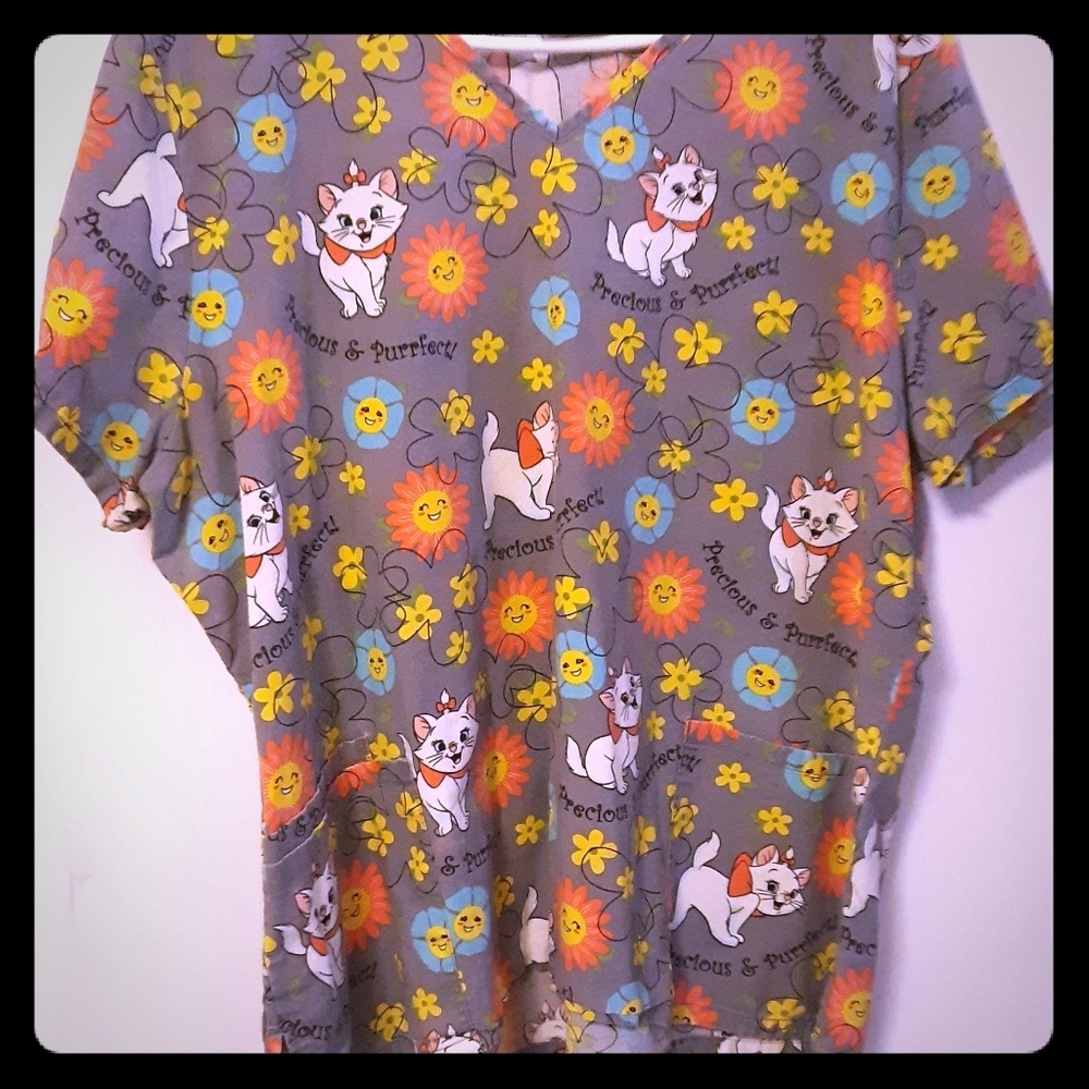 Disney cat scrub top